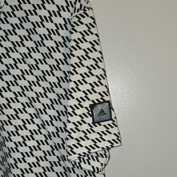 adidas Monochrome Patterned Polo Shirt LOT M - Picture 4 of 5
